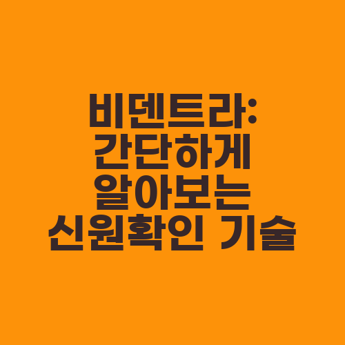 비덴트라: 간단하게 알아보는 신원확인 기술