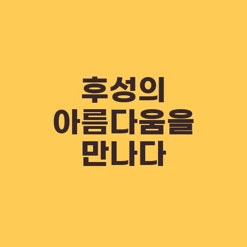후성의 아름다움을 만나다